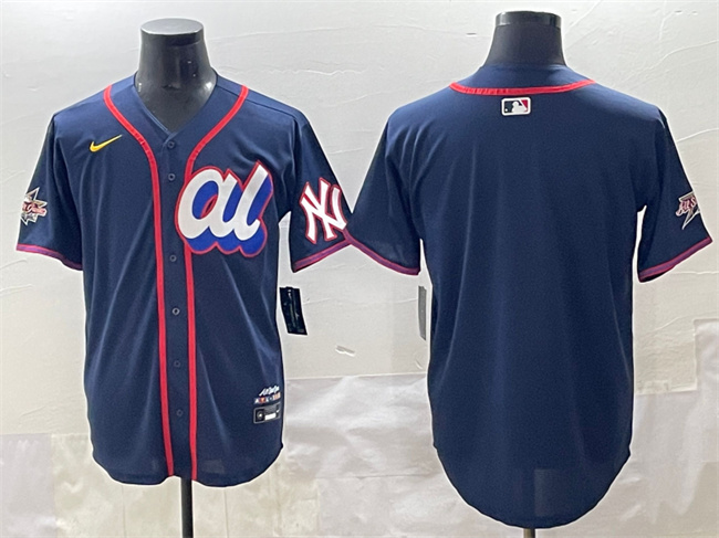 Men's American League New York Yankees Blank Navy 2025 All-Star Edition Limited Stitched Baseball Jersey